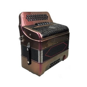 Accordéon de qualité professionnelle SEASOUND 34 boutons <span class=keywords><strong>12</strong></span> <span class=keywords><strong>basses</strong></span> 6 registres diatonique violet JB3412E modèle noir boutons de gril OEM - Product Image 3