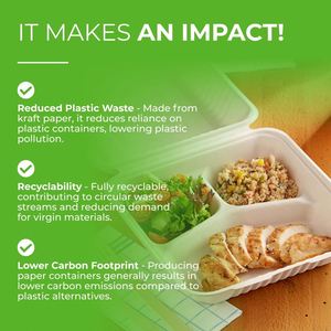 Biodegradable Disposable Cornstarch Lunch Box Clamshell Food <b>Container</b> Microwave Freeze Safe Camping <b>Takeaway</b> Takeout Packaging - Product Image 4