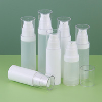 Flacon sous vide en plastique PP personnalisé, cylindrique, anti-fuite, 20-50 ml, pompe à lotion avec bouchon pour crème, gel, cosmétiques, emballage de sous-embouteillage