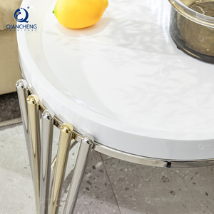 Metà del <span class=keywords><strong>secolo</strong></span> marocchino 40mm Mdf tavolino per la casa moderno telaio in acciaio rifinito oro centro caffè tè divano tavolo - Product Image 3