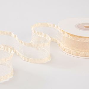 Ruban en organza à volants de 2,5 cm, best-seller, pour emballage cadeau et décoration de bouquet de mariage, 10 yards/rouleau - Product Image 2