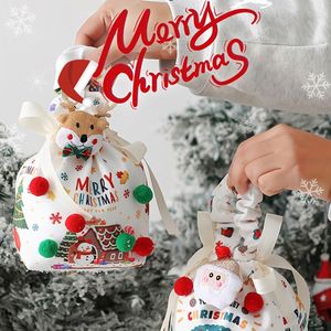 Bolsa de Algodón con Cordón, Decoración Navideña de Santa Claus, Colores Personalizados, Logotipo Reciclable, Impresión Serigráfica - Product Image 1