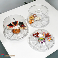 Plateau alimentaire de luxe transparent de qualité alimentaire pour fruits, bonbons, noix, avec compartiments, plateau à gâteaux, assiettes