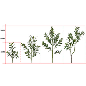 Planta de seda sintética 45cm 90cm Retardante de llama Hoja de olivo falso PE Hojas verdes Ramas de Olivo de seda artificial - Product Image 6