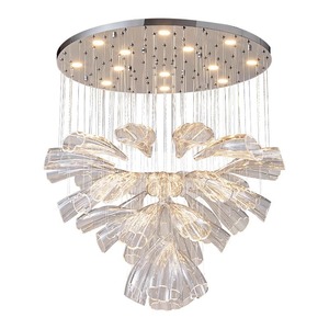 Lámpara de araña de lujo con forma de pétalo, fuente de luz LED, base de bombilla E27, control de interruptor para sala de estar, comedor, decoración de hotel - Product Image 5