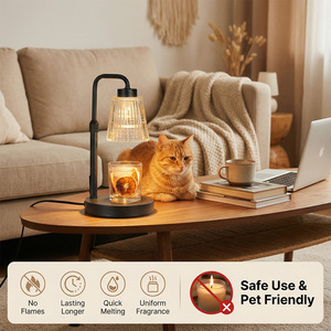 โคมไฟอุ่นเทียนแก้วลายเส้นแนวตั้งหลากสี พร้อมตัวตั้งเวลาปรับได้ โคมไฟละลาย<span class=keywords><strong>เทียน</strong></span>ไร้เปลวไฟ สำหรับตกแต่งบ้าน - Product Image 5