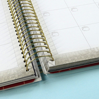 PU — couverture rigide en cuir pour agenda, agenda, carnet de notes A5, Non ondulé, à carreaux, personnalisés, pour tous les jours, application mensuelle