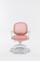 Chaise d'étude moderne en plastique réglable en hauteur pour tout-petits, rouge, avec dossier en maille respirante, pivotante, anti-roulement, roulettes sécurisées et repose-pieds