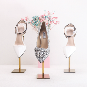Présentoir de Vitrine pour Chaussures Doré en Acier Inoxydable à Hauteur Réglable - Product Image 4