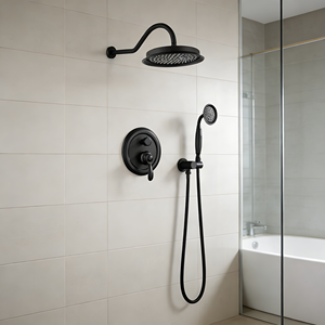 Ensemble <span class=keywords><strong>de</strong></span> <span class=keywords><strong>douche</strong></span> mural en laiton moderne à poignée unique <span class=keywords><strong>de</strong></span> 9 pouces, thermostatique, bronze, pour salle <span class=keywords><strong>de</strong></span> bain - Product Image 5