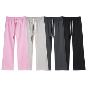 Pantaloni della tuta a forma di Jogging con lavaggio acido francese pantaloni della tuta a zampa di spugna con logo pantaloni della tuta di <span class=keywords><strong>cotone</strong></span> pantaloni da <span class=keywords><strong>uomo</strong></span> - Product Image 1