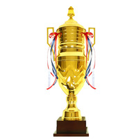 Grand trophée de récompense en métal JY-1330 avec base en bois massif 76cm (30 pouces) 70cm 63cm trophée debout au sol pour événements d'entreprise/sports