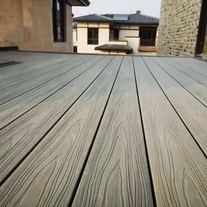 야외 바닥 갑판 판자 나무 줄무늬 패턴 양각 스냅 방수 외부 바닥 보드
