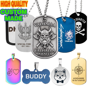Collier avec pendentif personnalisé en métal, style plaque militaire, avec motif gravé <span class=keywords><strong>Viking</strong></span> <span class=keywords><strong>Valhalla</strong></span> - Product Image 1