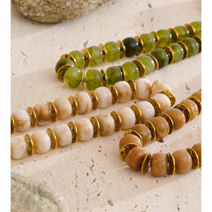 قلادة من الخرز على الطراز العتيق من jinأنت ، قلادة من الراتنج ، قلادة من صفائح معدنية من الفولاذ المقاوم للصدأ للفتيات - Product Image 3