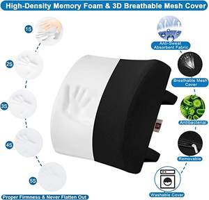 JYM تخصيص دعم قطني محمول كرسي مكتب وسيارة رغوة ذاكرة وسادة أسفل الظهر - Product Image 2