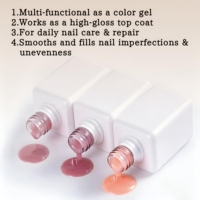 HEMA Free Colored Top Coat Nude Pink Milky White Top Gel Non-Wipe Soak Off UV LED Nail Art Gel Bulk Nail Supplies Private Label