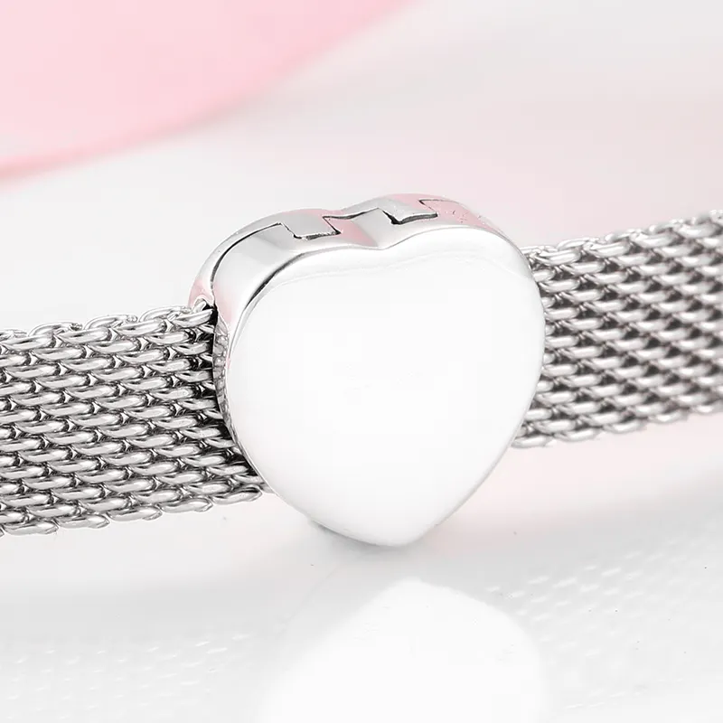 Real 925 sterling silver Fashion Clip Heart Beads Bracelets for Woman Fit Original Reflection bracelet Wholesale Jewelry