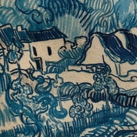 Tas kanvas katun tebal klasik awan Gogh Van paling hidup gaya populer dengan ritsleting tas Tote belanja bahu tunggal