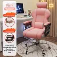 Chaise de bureau exécutive ergonomique et confortable en cuir pour le streaming de jeux, l'e-sport et le travail, avec dossier haut et réglage en hauteur