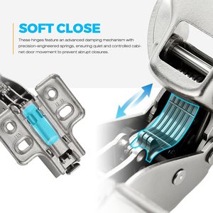 Charnières de matériel de tampon d'amortissement hydraulique à fermeture douce meubles glissière de <span class=keywords><strong>tiroir</strong></span> télescopique Bisagras Cierre Suave charnières <span class=keywords><strong>pour</strong></span> meubles - Product Image 2