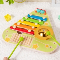 Wooden Multifunctional Musical Instrument Toys for Toddlers, Wooden Music Kit with Xylophone, Preschool Educational Sensory Toys