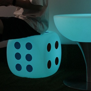 Sgabello per Piscina, Sedia Piccola da Esterno con Barra Luminosa LED, Arredamento in Plastica, Sedia Cubo LED, Set Tavolo e Sgabello da <span class=keywords><strong>Bar</strong></span> - Product Image 5
