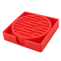 Lot de 2 sous-verres promotionnels modernes en acier inoxydable et silicone certifiés EEC, écologiques, de marque Quanhua, pour accessoires de bar, vente en gros