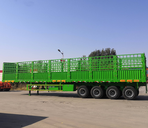 รถพ่วงบรรทุกสินค้าแบบใหม่เอี่ยม 3 เพลา รับน้ำหนักได้ 60 ถึง 100 ตัน พร้อมรั้วเหล็ก - Product Image 6