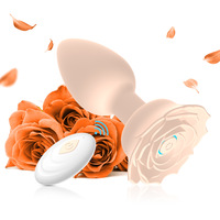 Plug anal en forme de rose avec télécommande vibrante pour le plaisir féminin et le massage corporel