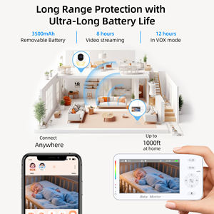 Caméra de surveillance pour bébé, écran intelligent de 4,3 pouces, veilleuse, enregistrement vidéo HD 1080P, audio bidirectionnel, détection de mouvement, rappel d'alimentation - Product Image 4