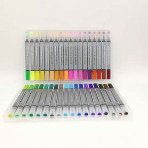 Ensemble de marqueurs à double pointe en forme de triangle en plastique, fournitures scolaires, stylos de couleur personnalisés - Product Image 1