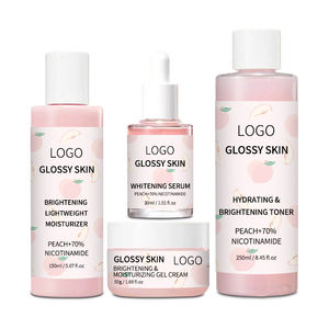 Set de Cuidado Facial Vegano, Libre de Crueldad Animal, Hidratante, Iluminador con Extracto de Melocotón, para una Piel Radiante - Product Image 1