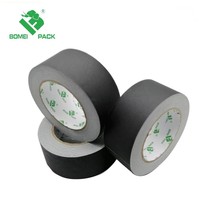 Vente en gros 50m de ruban adhésif en coton noir auto-adhésif imperméable résistant à la chaleur mat ruban adhésif caractéristique d'avertissement thermofusible
