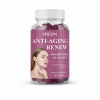 Gummies de beauté anti-âge OEM avec Resvératrol et Quercétine pour une peau plus jeune, 60 unités, antioxydant pour adultes