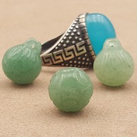 Desain Pola Khusus Bulat Satu Lubang Hijau Merah Putih Kuning 12mm Kancing Batu Giok untuk Aksesori Liontin