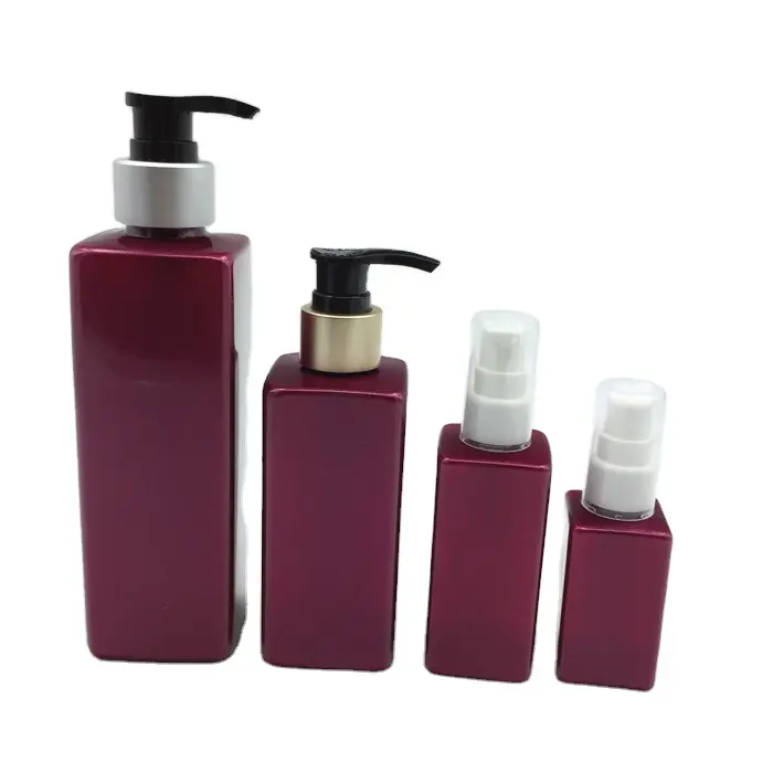 factory RUIPACK custom empty PET square shampoo bottle with lotion pump manufacturer/wholesale