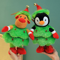 Peluche de pingouin en peluche douce avec musique chantante et parlante pour Noël, vente en gros