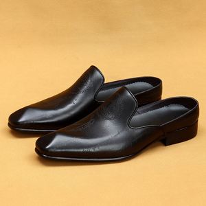 Chaussures de mariage en cuir véritable pour hommes britanniques, sandales d'affaires respirantes et légères pour l'été et l'automne, activités de plein air, grandes tailles - Product Image 5
