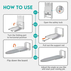 <span class=keywords><strong>New</strong></span> Arrival Tường Gắn Bàn ủi phổ biến nhất có thể gập lại ủi boardwardrobe phụ kiện tủ quần áo tủ kéo ra - Product Image 6
