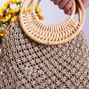 Bolso DE TRABAJO tejido hecho a mano de mano para mujer para <span class=keywords><strong>Amazon</strong></span> Venta especial Ins Bolso de hombro para vacaciones en la playa Forro de algodón impermeable - Product Image 4