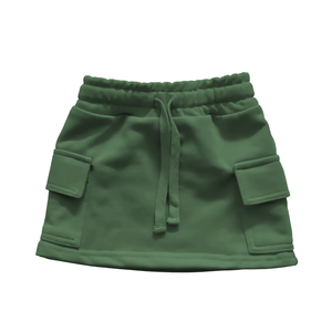 Großhandel Dicker French Terry Rock für Mädchen High Waist <span class=keywords><strong>Mini</strong></span> Kleinkind Rock für Damen Short Cargo Sport Rock mit Seiten taschen - Product Image 1