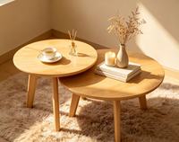 Tables basses gigognes modernes en bois massif, style scandinave, avec tiroirs de rangement multifonctionnels, ensemble de meubles de salon