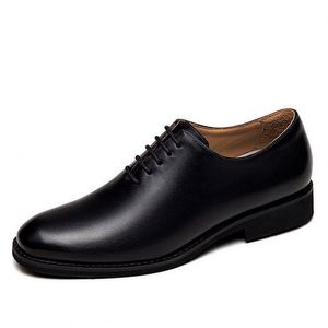 British <b>Men</b> Handmade Genuine Leather Breathable Lightweight Lace-up Pointed Toe Fashion Wedding Party Casual <b>Dress</b> Oxford Office - Product Image 3
