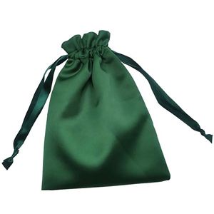 Petit sac d'emballage en satin rose avec cordon de serrage, sacs de rangement personnalisés en satin pour perruques avec logo, sacs cadeaux personnalisés - Product Image 4