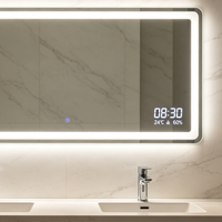 Miroir intelligent LED multifonctionnel personnalisable avec cadre en verre Shunhua pour salle de bain, idéal pour les projets hôteliers