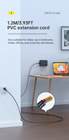 Protecteur de surtension multiprise 3 prises secteur 3 ports USB répertoriés UL rallonge de bureau à montage mural pour bureau à domicile américain