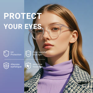 กรอบแว่นตาทรงรีเก๋ไก๋ สีใสแบบลูกกวาด แว่นตาดีไซน์เนอร์ พร้อมบานพับสปริง - Product Image 5