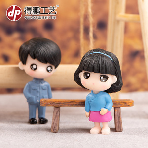 ตุ๊กตาการ์ตูนคู่รักตกแต่ง PVC มินิฟิกเกอร์สำหรับห้องนั่งเล่นของขวัญวันเกิดรูปร่างไม่สม่ำเสมอ D1440 - Product Image 2