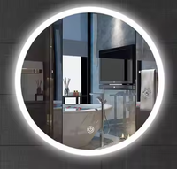 Miroir de salle de bain LED moderne éclairé, éclairage à intensité variable, 3 options de couleur, miroir intelligent mural, design sans cadre, indice de protection IP65